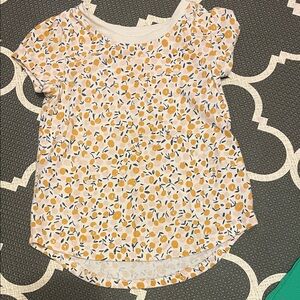 Cat & Jack Orange and White Floral Kids Tee